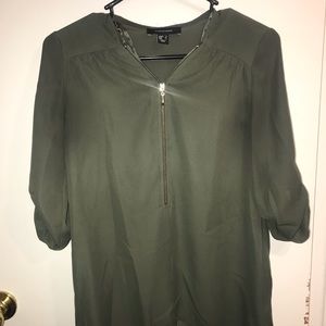 Sheer olive green blouse